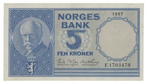 Norway. 5 kroner 1957. F1703479