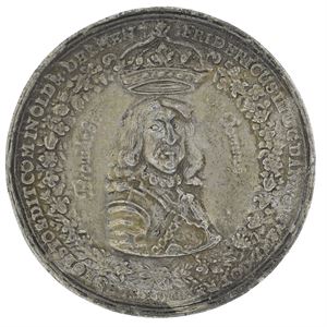 Frederik III, Hyllingen i i Norge 1648. Parise. 61 mm. Avstøpning i tinn/cast in pewter