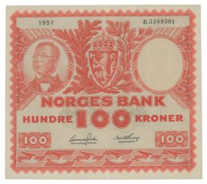 100 kroner 1951. B5388391