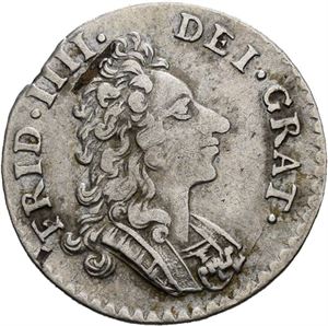 FREDERIK IV 1699-1730. 8 skilling 1703. S.2