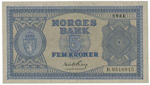 5 kroner 1946. B.9518915