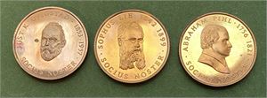 Lot 3 stk. medaljer i bronse; 1991, 1992 og 1993