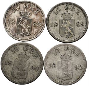 10 øre 1888, 89, 90 og 92