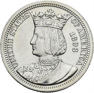 1/4 dollar 1893. Isabella