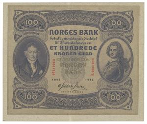 100 kroner 1942. B9561636