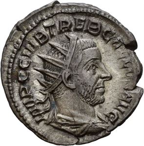 Trebonianus Gallus 251-253, antoninian, Milano 252-253 e.Kr. R: Pietas stående