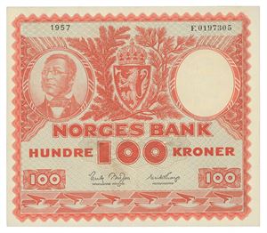 100 kroner 1957. F0197305