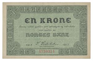 Norway. 1 krone 1917. 4730314
