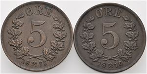 5 øre 1875 og 76