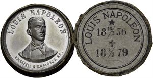 Louis Napoleon 1879. Ekwall. Tinn. 29 mm. I original eske/in original box