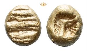 IONIA, uncertain mint. Circa 650-600 BC. EL myshemihekte (1/24 stater), Milesian standard (0,56 g).