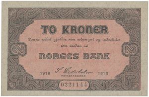 2 kroner 1918. 0221144.