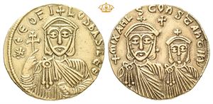 Theophilus, AD 829-842 with Constantine and Michael II. AV solidus (4,39 g)