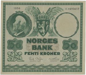 50 kroner 1956. C.0495657.
