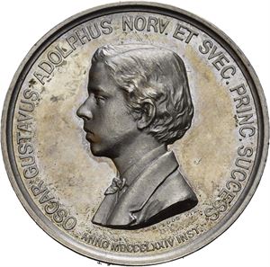 Gustav (V). Kronprinsens prismedalje. Weigand. Sølv. 31 mm