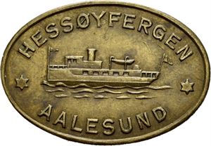 Hessøyfergen, Aalesund, pollett med Kussius på baksiden