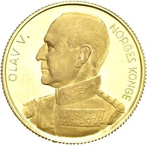 Olav V. Statsbesøket i Østerrike 1966. Gull. 3,5 g 900/1000