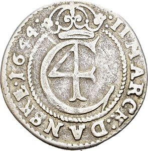 CHRISTIAN IV 1588-1648, CHRISTIANIA, 2 mark 1644. S.55
