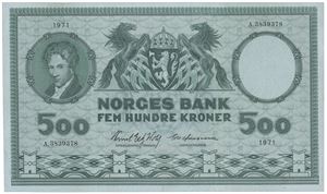 500 kroner 1971. A.3839378