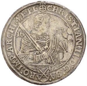 Sachsen, Christian II, Johann Georg & August, taler 1607.