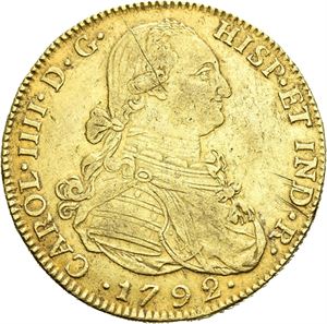 Carl IV, 8 escudos 1792 NR