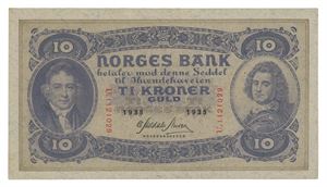 10 kroner 1935. U1121029