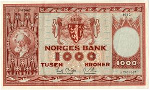 1000 kroner 1962. A2002662