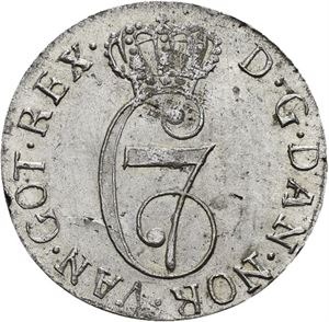 CHRISTIAN VII 1766-1808. KONGSBERG. 2 skilling 1786. S.4