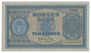 5 kroner 1945. A3497584