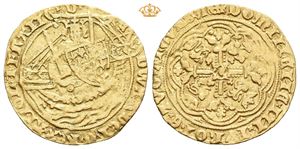 Edward III (1327-1377), 1/2 nobel u.år/n.d. 4. coinage 1351-1377. (3,55 g)