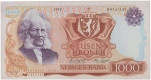 1000 kroner 1983. B9341759.