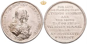 Christian VI. Reformasjonsfesten 1736. Wahl. Tinn. 40 mm