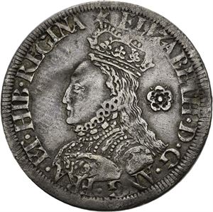 Elizabeth I, 6 pence 1562. Svakt buklet/slightly creased