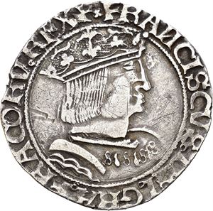 Frans I 1515-1547, teston, Lyon, samtidig forfalskning    period forgery