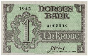 1 krone 1942. A005008