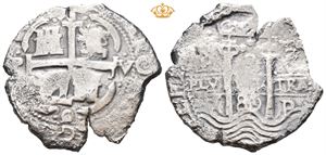 Carl II, 1665-1700. 8 reales cob 1680 V. Potosi. 19,83 g