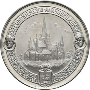 Trondhjems 900 års jubileum 1897. Throndsen. Tinn. 61 mm