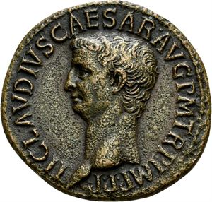 CLAUDIUS 41-54, Æ as, Roma 42 e.Kr. R: Minerva gående mot høyre