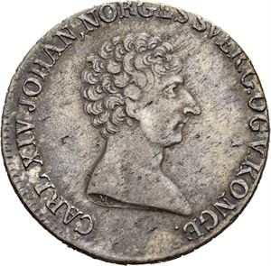 CARL XIV JOHAN 1818-1844, KONGSBERG. 1/2 speciedaler 1824/1