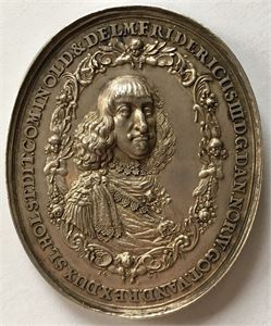 Frederik III, Tronbestigelsen 1648. Dadler. Sølv. 49x58 mm