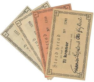 Stord Herad. 1, 2, 5 og 10 kroner 1940.