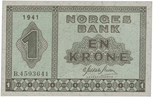 1 krone 1941. B.4593641.