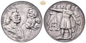 Kong Olav og Dalegudbrand 1021-1921. Sølv. 31 mm