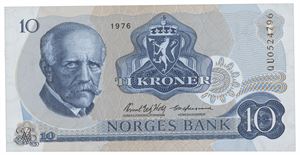 10 kroner 1976. QU0524796. Erstatningsseddel/replacement note