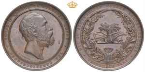 Oscar II. Det 8.de almindelige norske landbrugsmøde. Trondhjem 1887. Bronse