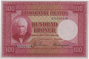 100 krónur ND (1941-44). No. C0519116.