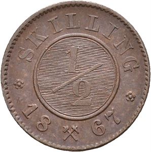 Carl XV, 1/2 skilling 1867