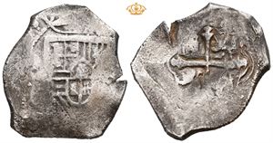 Philip IV, 1621-1665. 8 reales cob. Mexico City. Årstall og guardein ikke synlig (P). 26,24 g