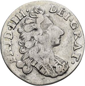 FREDERIK IV 1699-1730. KONGSBERG. 8 skilling 1715. S.8