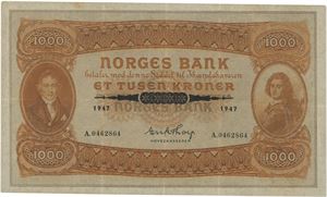 1000 kroner 1947. A.0462864